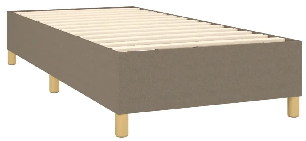 Estrutura de cama 100x200 cm tecido cinza-acastanhado