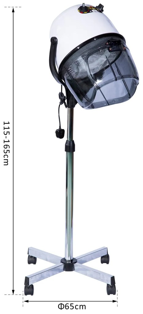 Secador de Cabelo de Coluna de Cabeleireiro com pé e viseira 1180 W po