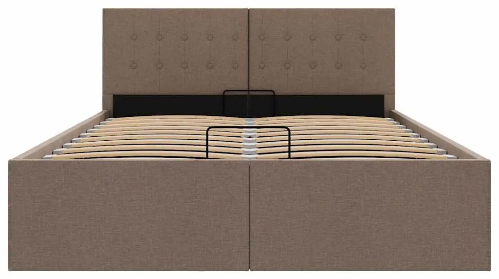 Cama hidráulica c/ arrumação 140x200cm tecido cinza-acastanhado