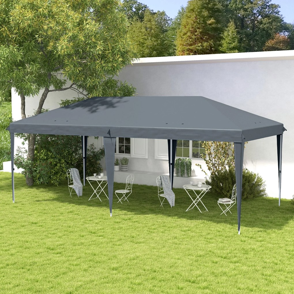 Tenda Dobrável 585x295x270 cm Tenda de Jardim Portátil com Bolsa de Tr