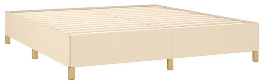 Estrutura de cama sem colchão 160x200 cm tecido cor creme