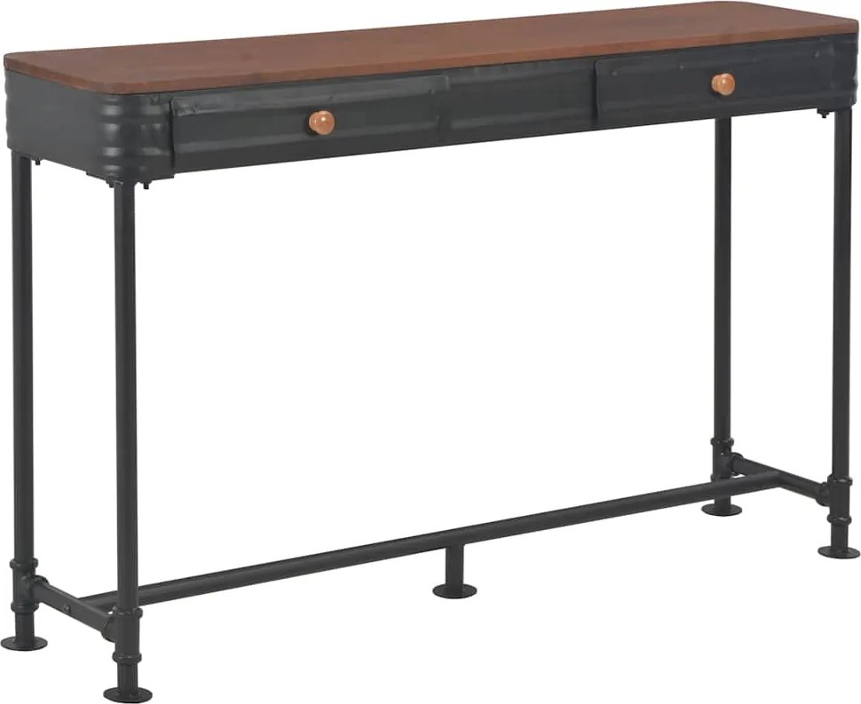 vidaXL Mesa consola com 2 gavetas 120x30x75 cm madeira de abeto maciça