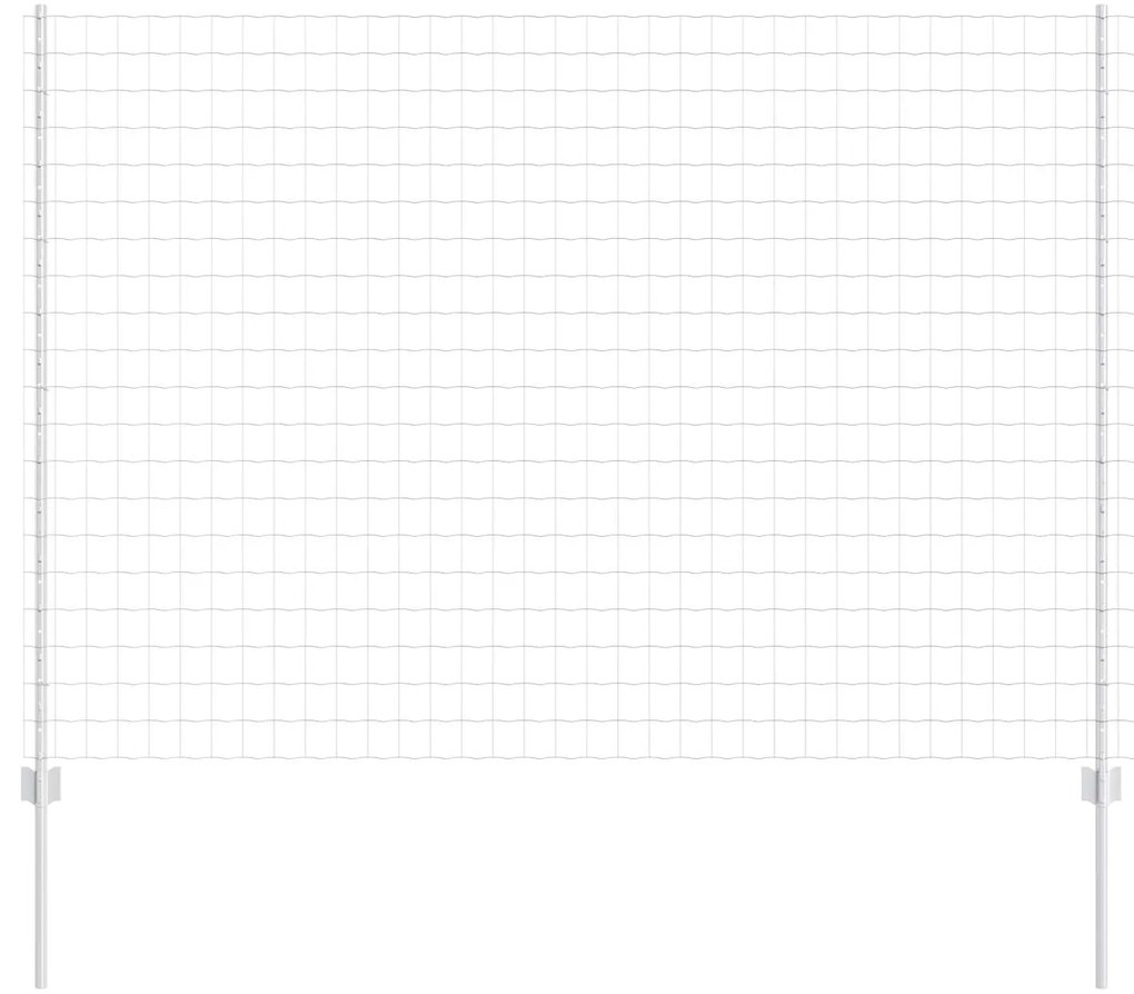 vidaXL Cerca e Poste Prateado 1,5 x 10 m Aço