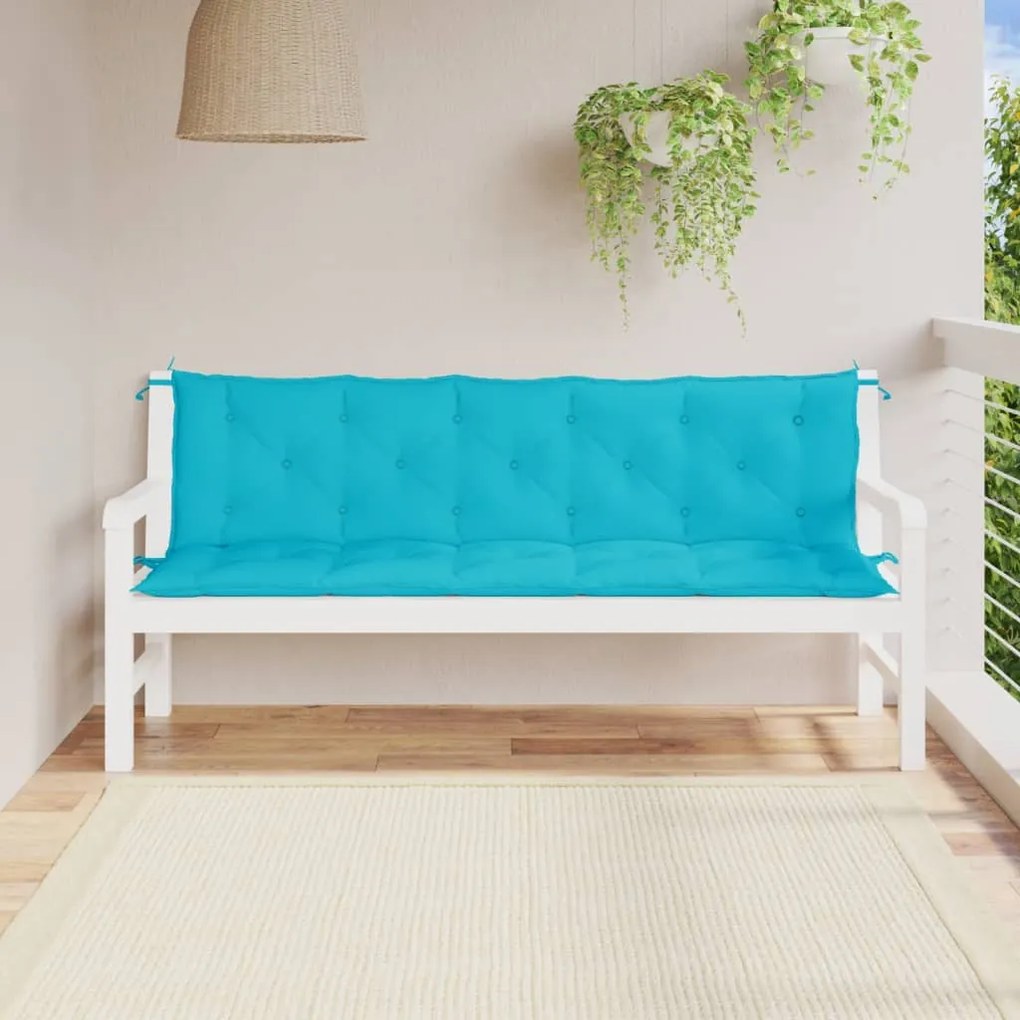 vidaXL Almofadões para bancos de jardim 2 pcs tecido oxford turquesa