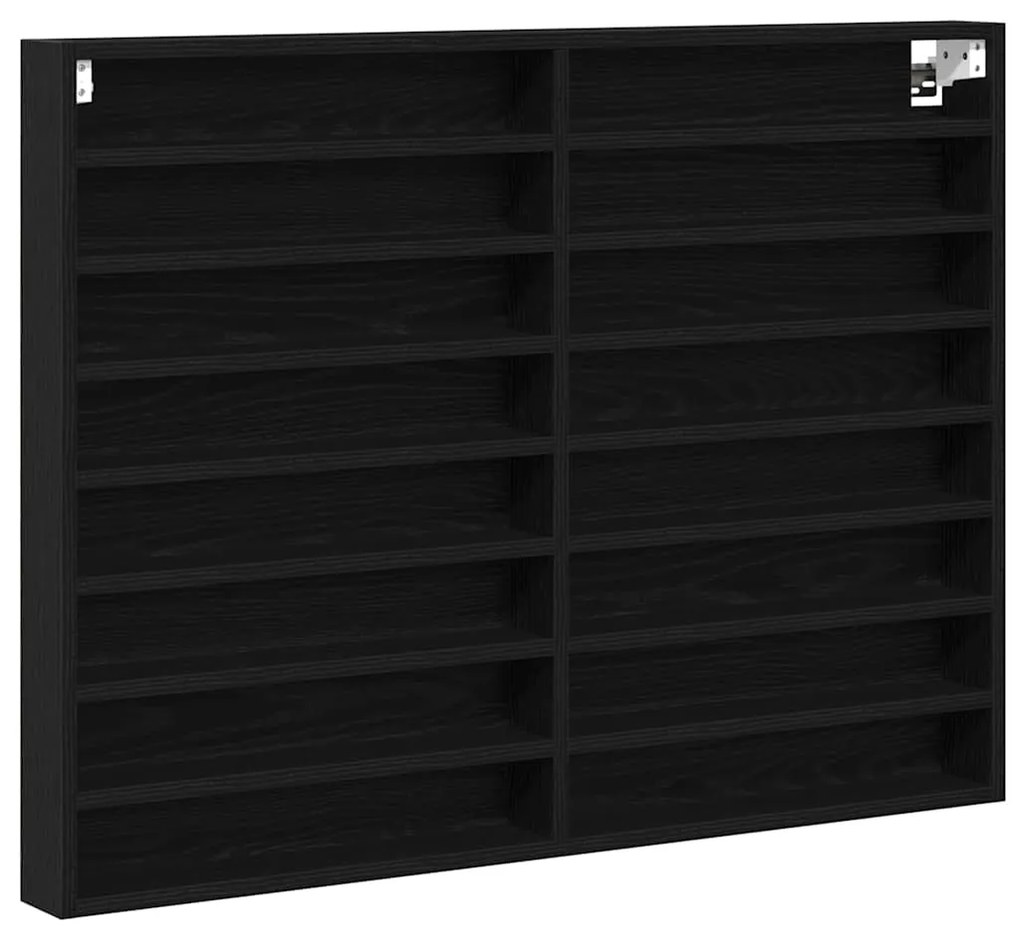 Gabinete Vitrine Preto Carvalho 100x8,5x75 cm Madeira engenheirada