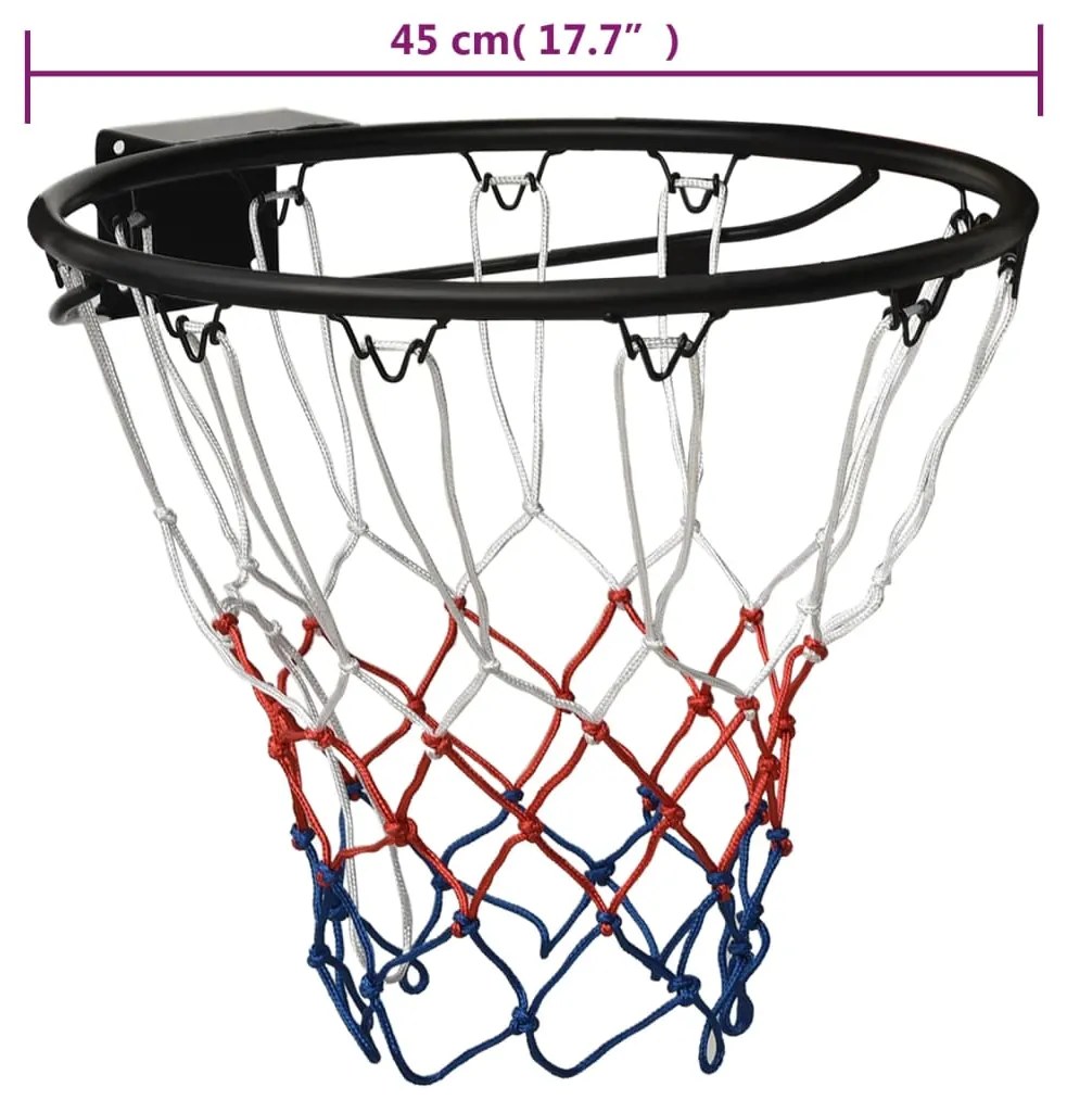 Cesto de basquetebol 45 cm aço preto