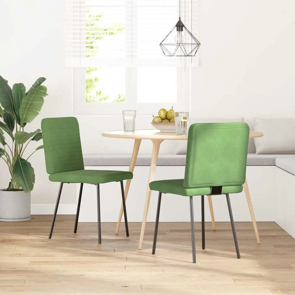 Cadeiras de jantar 2 pcs veludo verde-claro