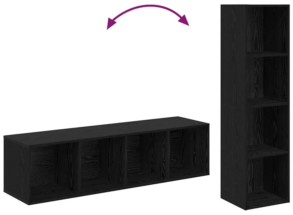 Conjunto de móvel de TV 4 pcs Preto 37 x 37 x 142.5 cm