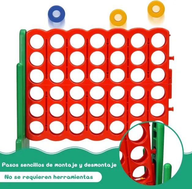 Jogo Conecta 4 gigante 84 x 33 x 74 cm para crianças e adultos para ar livre 74 cm com cesto e jogo de atirar argolas 42 peças Verde