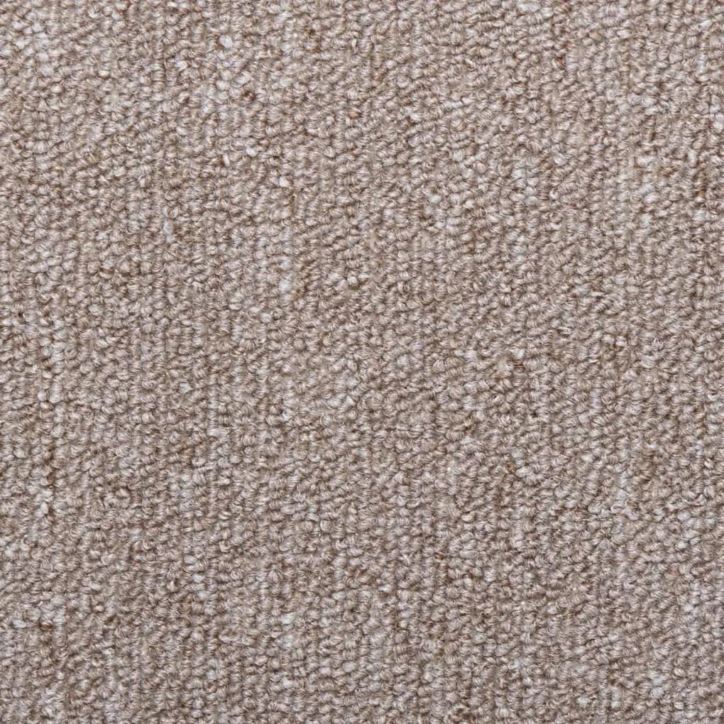 Tapete/carpete para degraus 15 pcs 65x21x4 cm castanho-claro