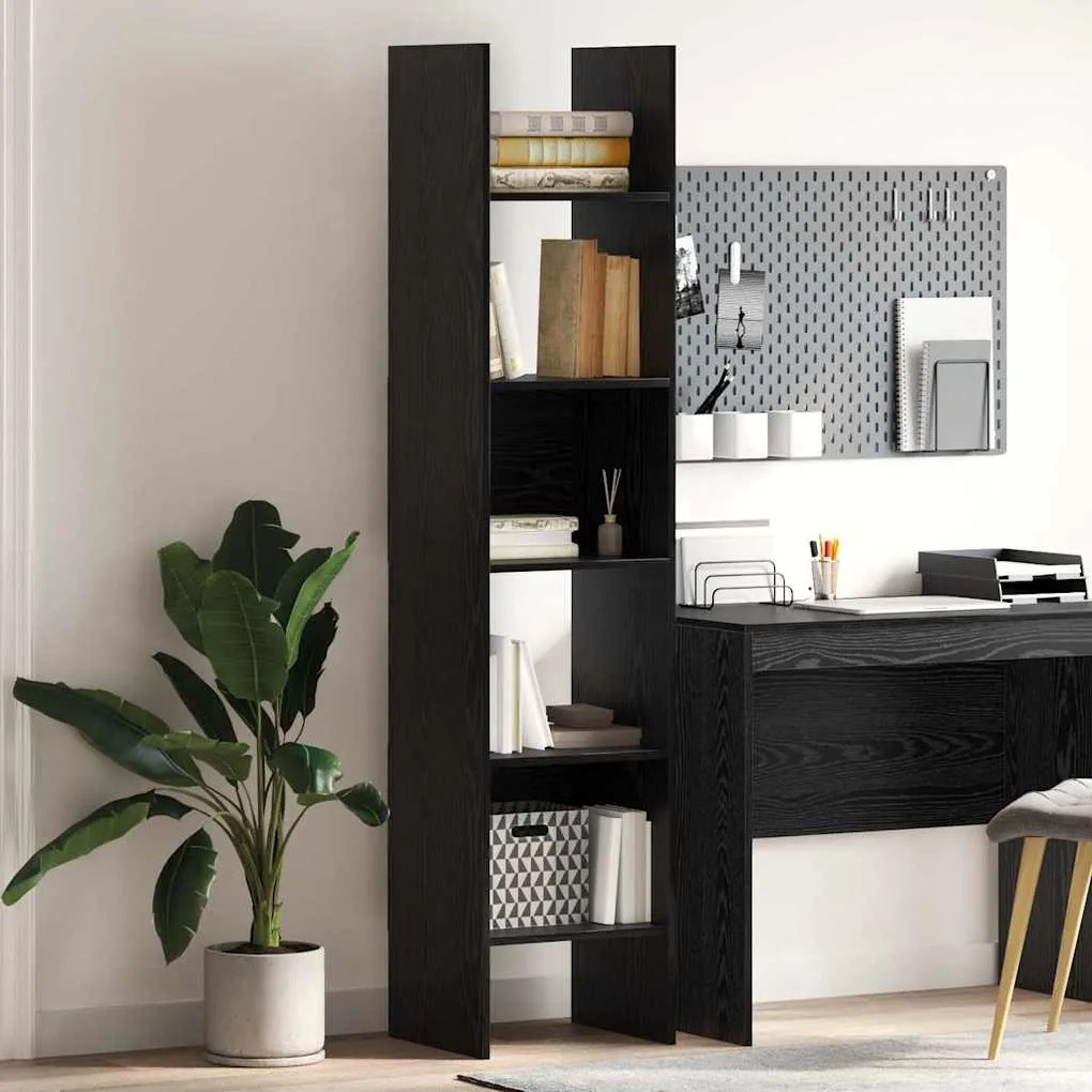 vidaXL Gabinete de Livros Carvalho preto 40 x 35 x 180 cm