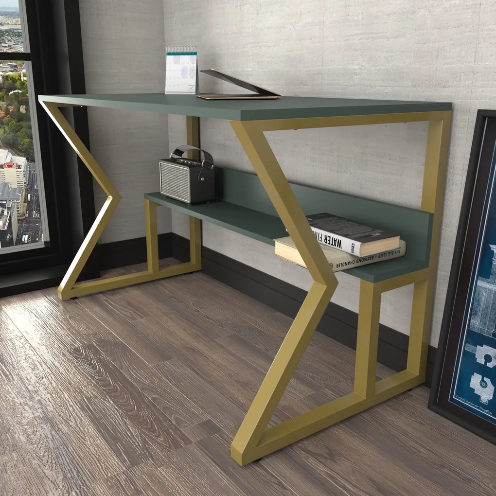 Secretária Wake – Verde Dourado – 120x72,8x60 cm
