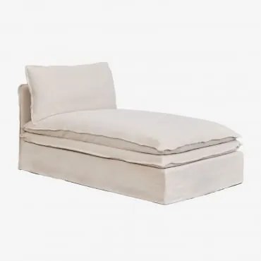 Módulo Chaise Longue Para Sofá Modular Em Linho E Algodão Grace Tecido Beige - Sklum