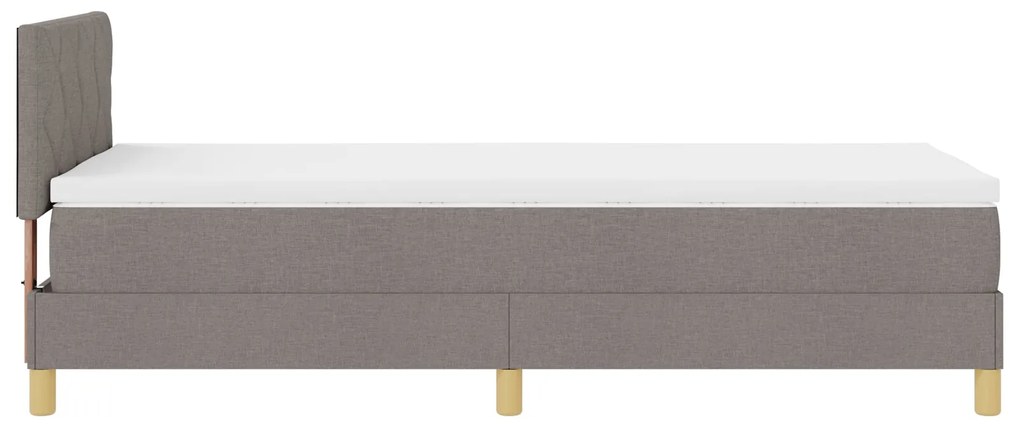 Cama Box Spring com Colchão Taupe 90x190 cm Tecido