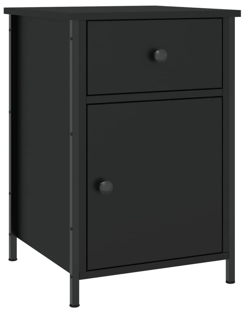 Mesas de cabeceira 2 pcs 40x42x60 cm derivados de madeira preto