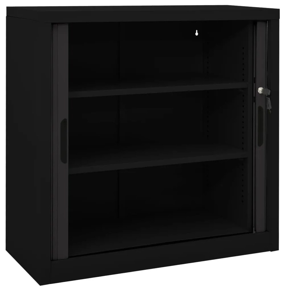 Armário com porta deslizante 90x40x90 cm aço preto