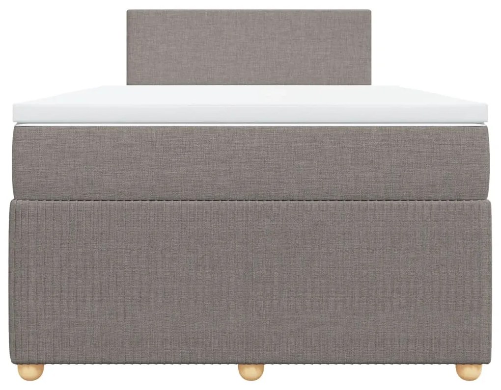 Cama boxspring c/ colchão 120x190cm tecido castanho-acinzentado