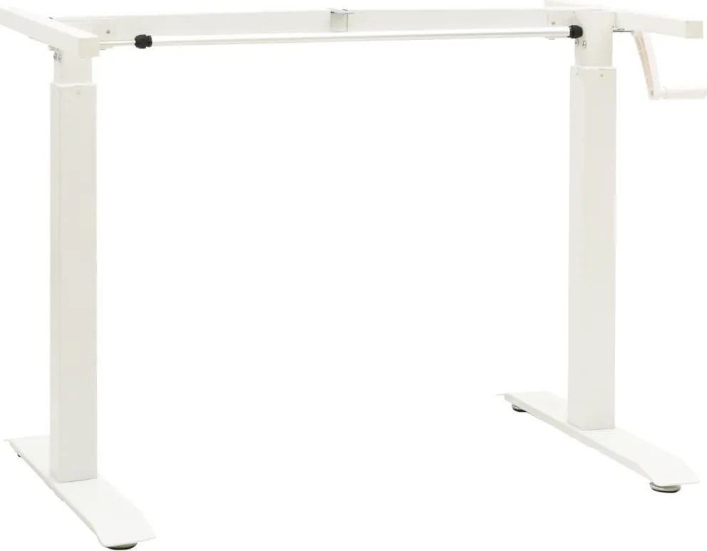 Estrutura mesa ajustável em altura com manivela branco