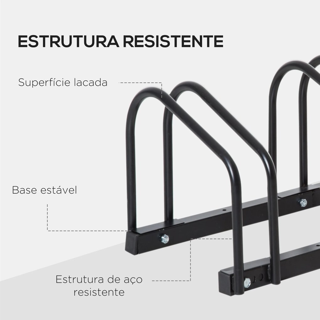 HOMCOM Estacionamento para 4 Bicicletas Suporte de Aço para Estacionar