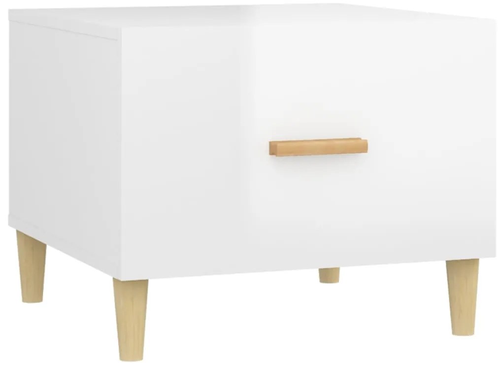 Mesas de centro 2 pcs 50x50x40 cm branco brilhante