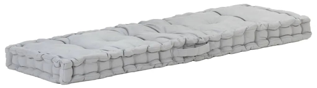vidaXL Almofadão p/ móveis de paletes algodão 120x40x7 cm cinzento