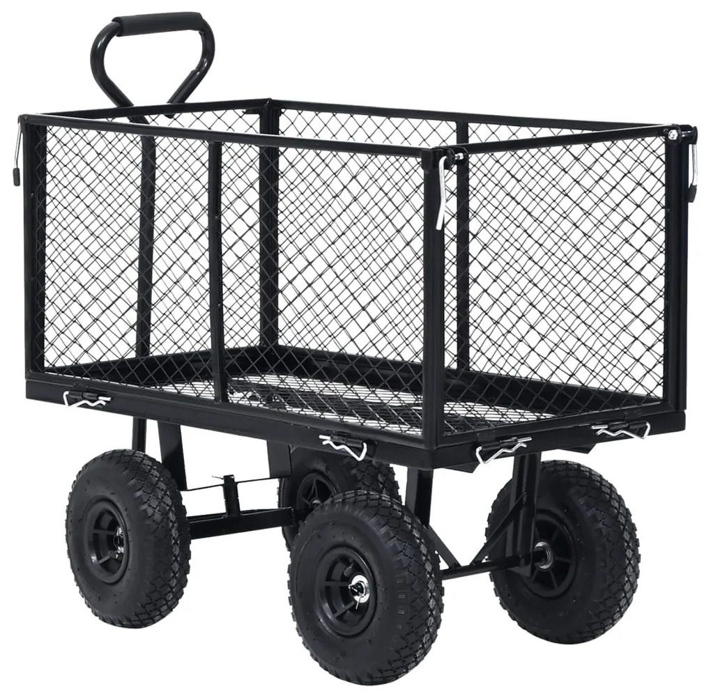 Carrinho de mão para jardim 350 kg preto