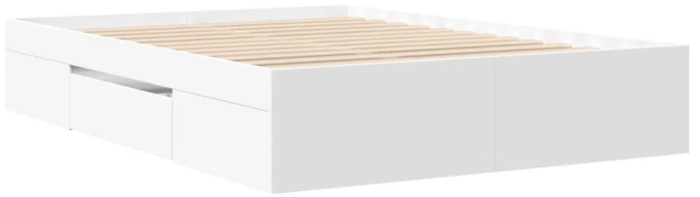 Estrutura de cama 140x190 cm derivados de madeira branco