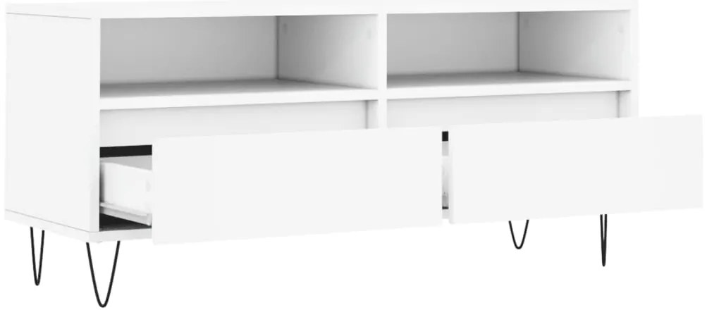 Móvel de TV - 100x34,5x44,5 cm - Derivados de Madeira - Cor Branco