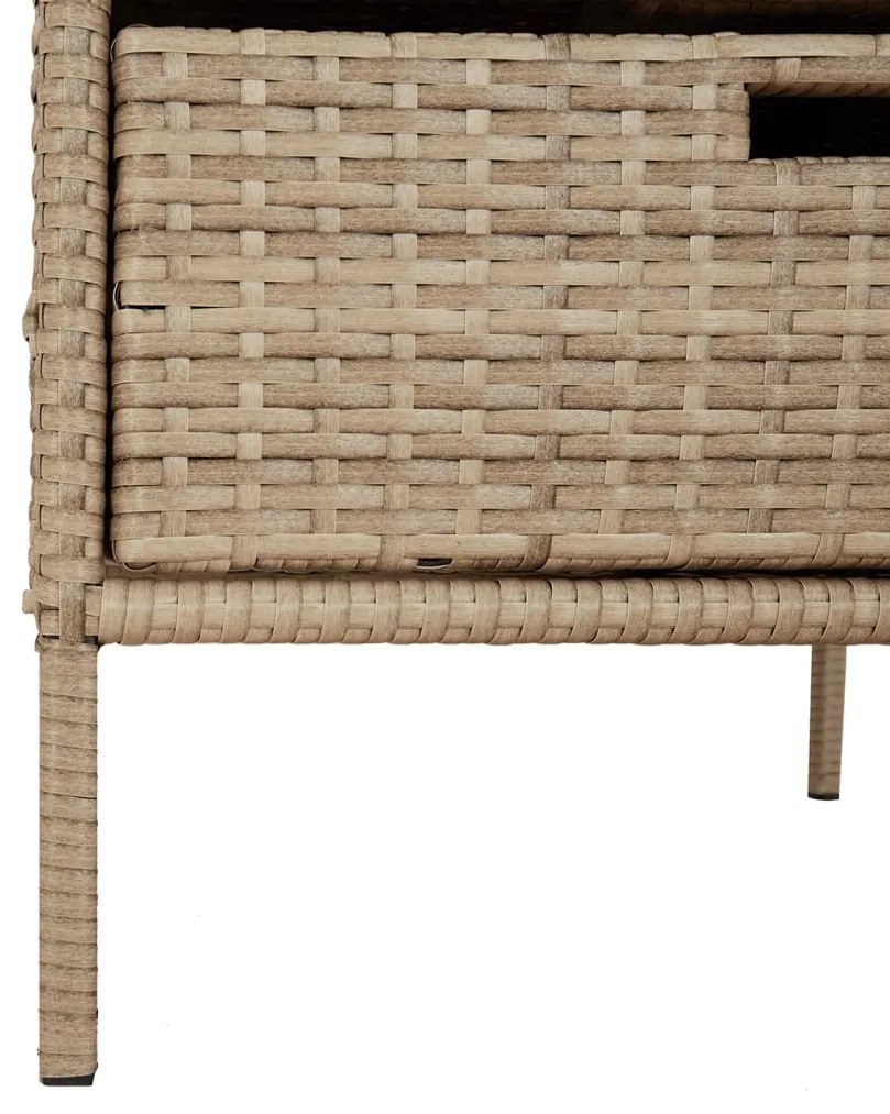 Armário de arrumação para jardim 55x59x80 cm vime PE bege