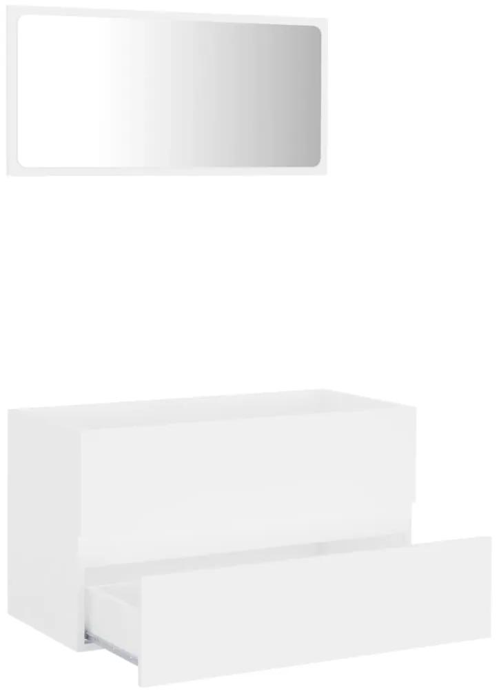 2 pcs conjunto de móveis de casa de banho contraplacado branco