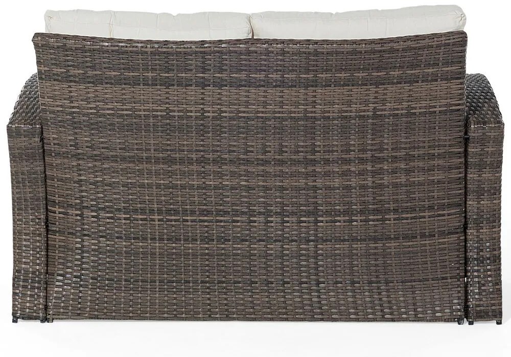 Conjunto de jardim em rattan castanho com 4 lugares LUCA Beliani