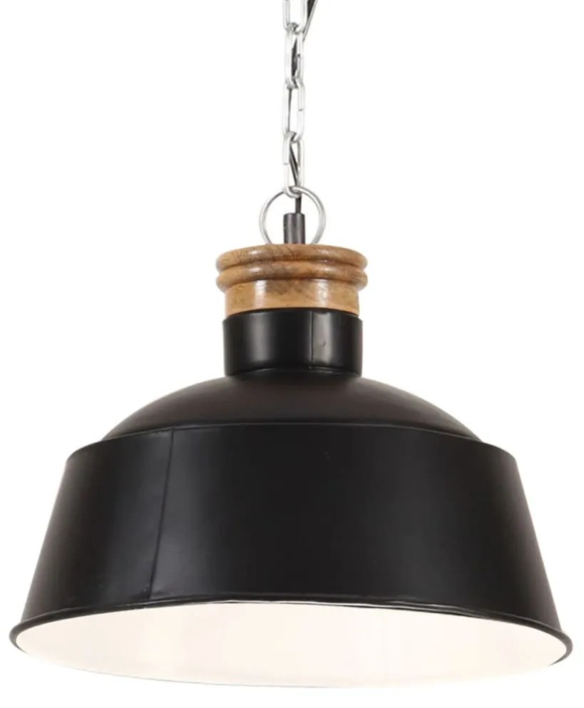 vidaXL Candeeiro suspenso industrial 32 cm E27 preto