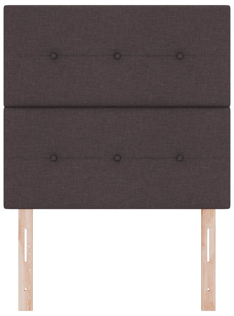 Cabeceira vidaXL Botão Estofada Marrom Escuro 90 cm Tecido