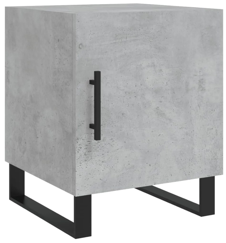 Mesa cabeceira 2pcs 40x40x50 cm derivados madeira cinza cimento