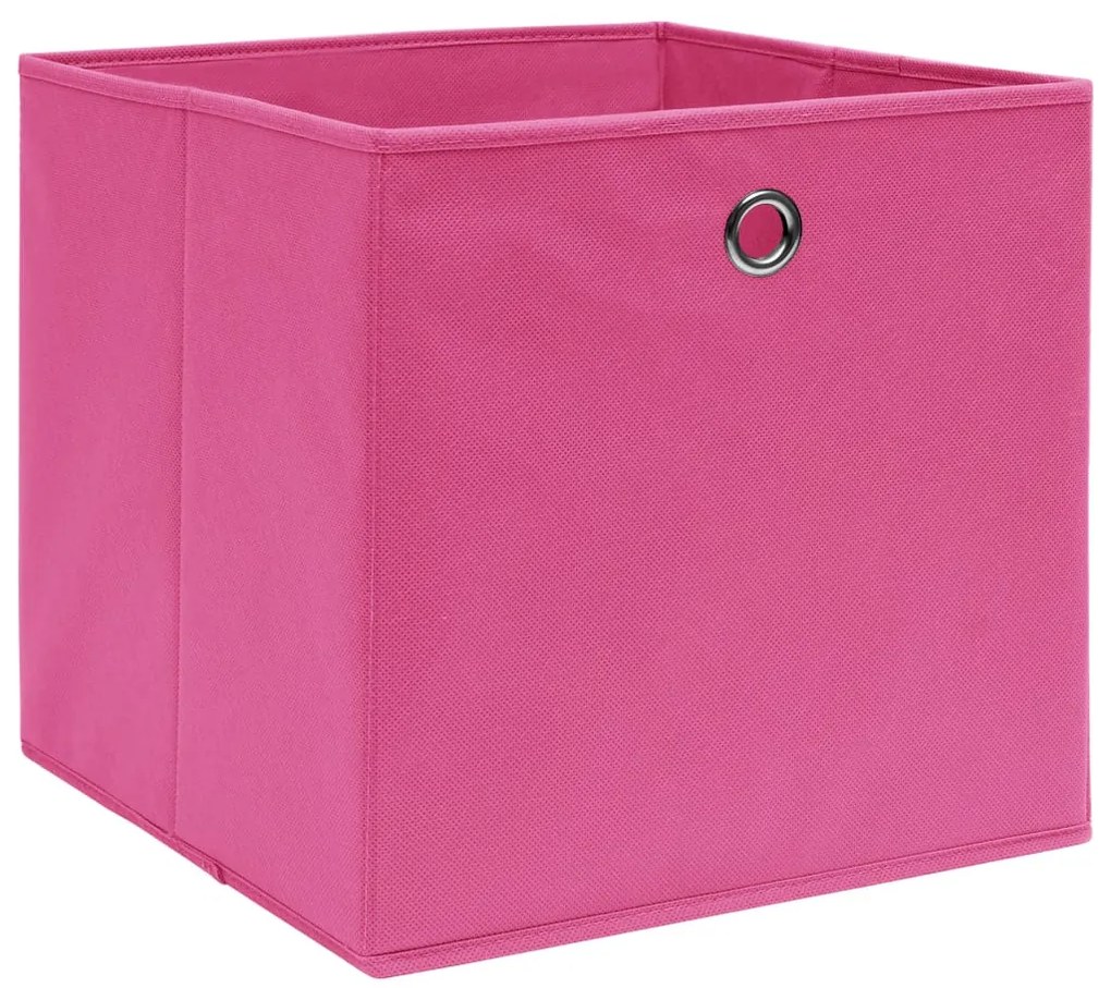 Caixas arrumação 4 pcs 28x28x28 cm tecido-não-tecido rosa