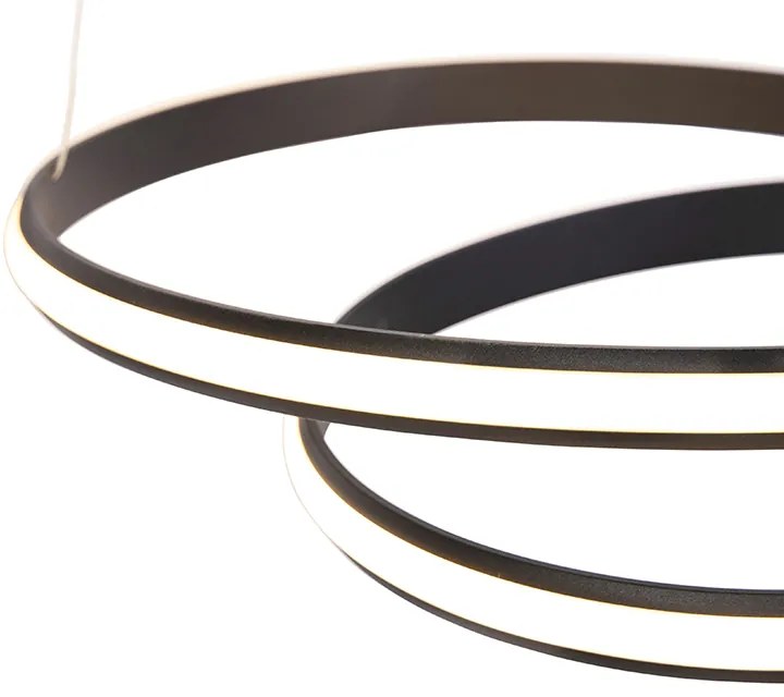 Candeeiro suspenso design preto 55 cm incl. LED - Rowan Moderno