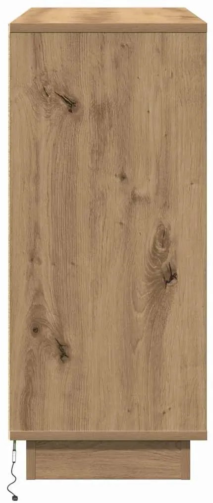Aparador com LED Carvalho Artesanal 90x32x75 cm Madeira Derivada