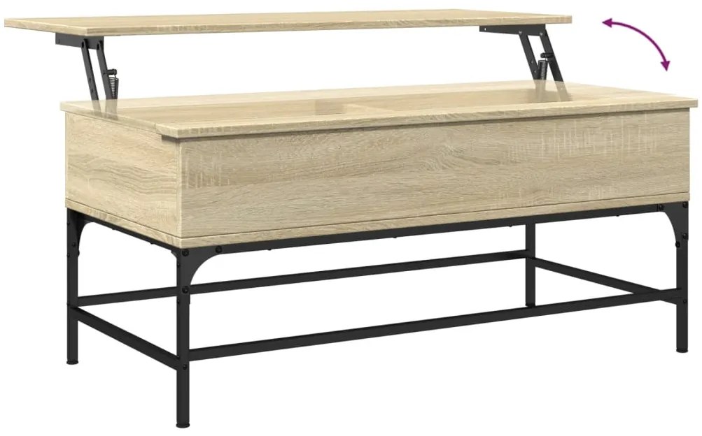 Mesa de centro 100x50x45cm deriv. madeira/metal carvalho sonoma