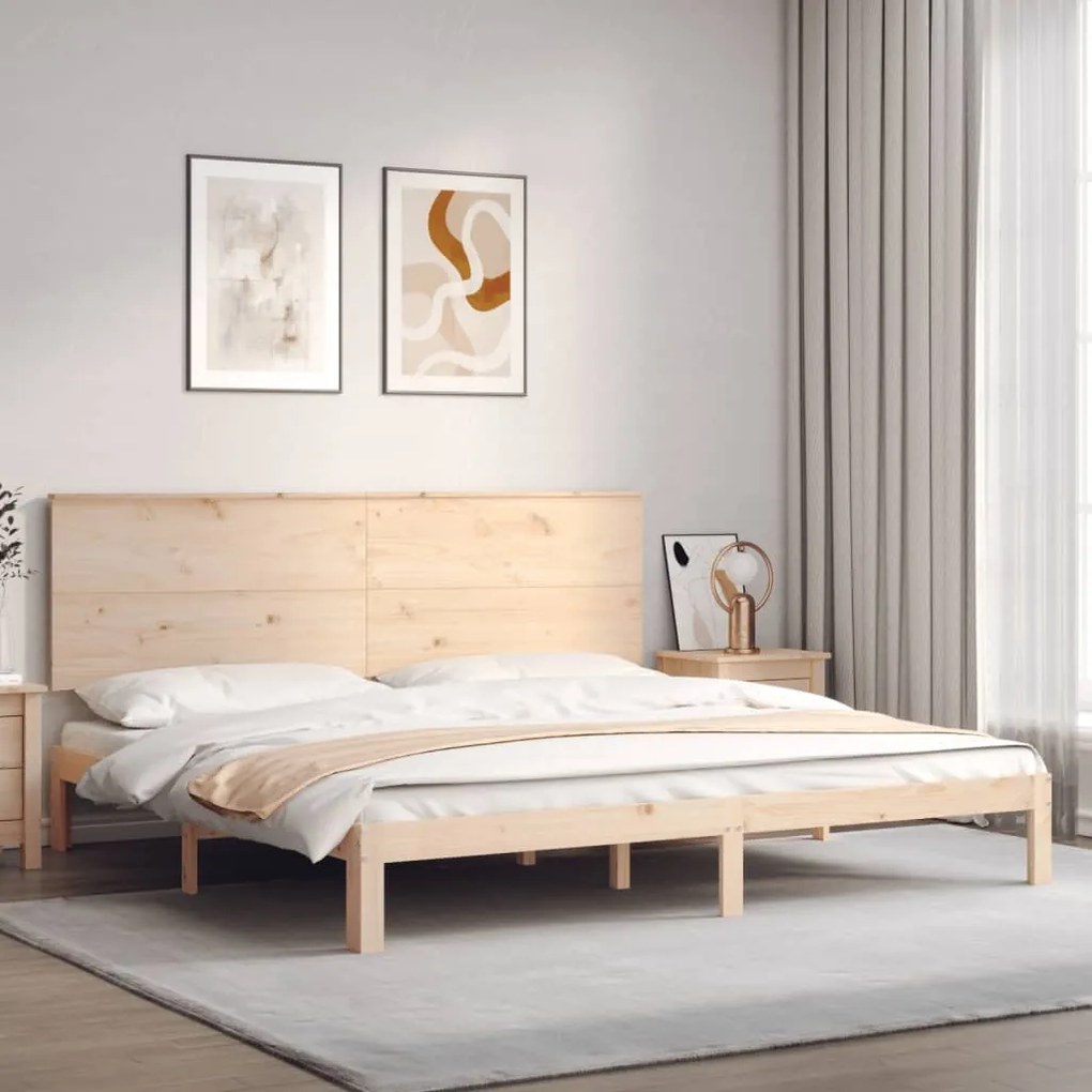 vidaXL Cama sem colchão 200x200 cm madeira de pinho maciça