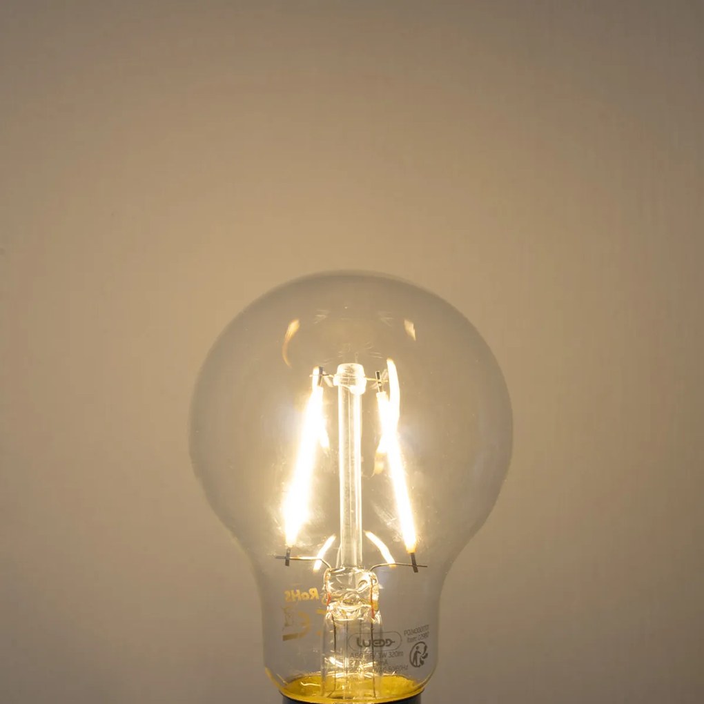 Conjunto de 5 lâmpadas LED E27 A60 transparentes 3W 320 lm 2700K