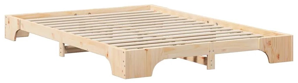 Estrutura de cama de chão Castanho 140 x 210 cm madeira