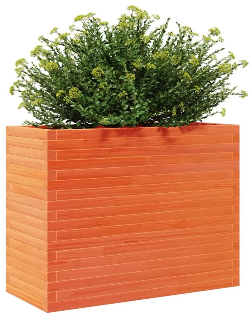 Vaso/floreira de jardim 90x40x68,5cm pinho maciço castanho mel