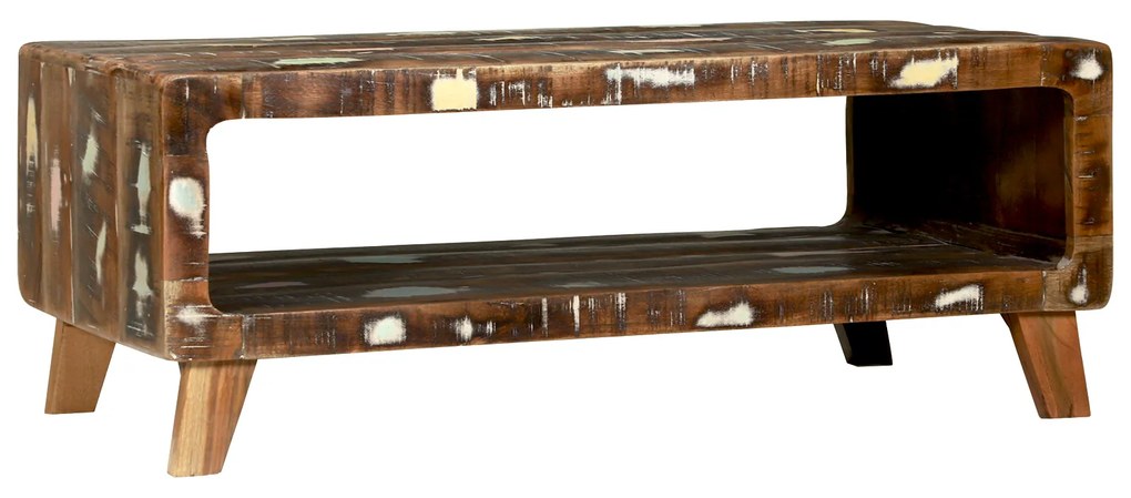 vidaXL Mesa de Café 90x50x35 cm Madeira Recuperada Sólida