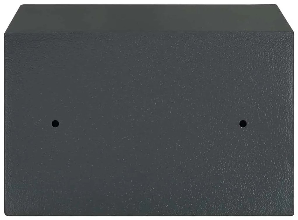 Cofre com Fechadura de Chave Cinza Escuro 20x31x20 cm Aço