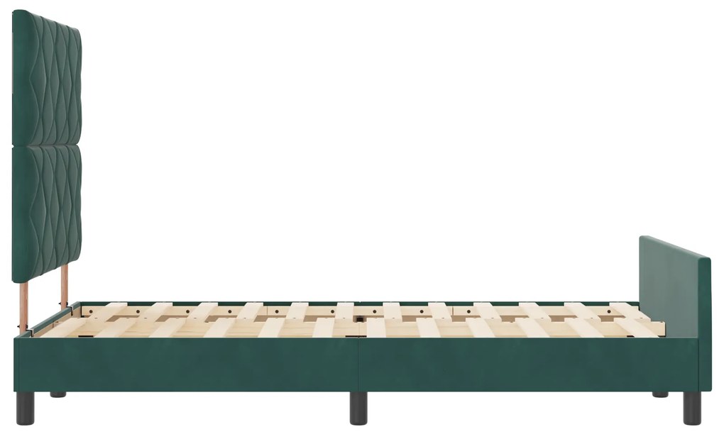 estrutura da cama vidaXL verde escuro 120x200 cm veludo