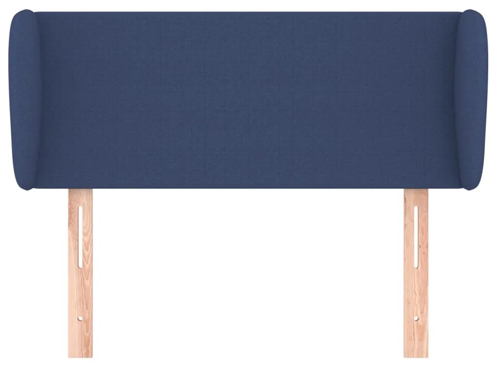 Cabeceira de cama c/ abas tecido 93x23x78/88 cm azul