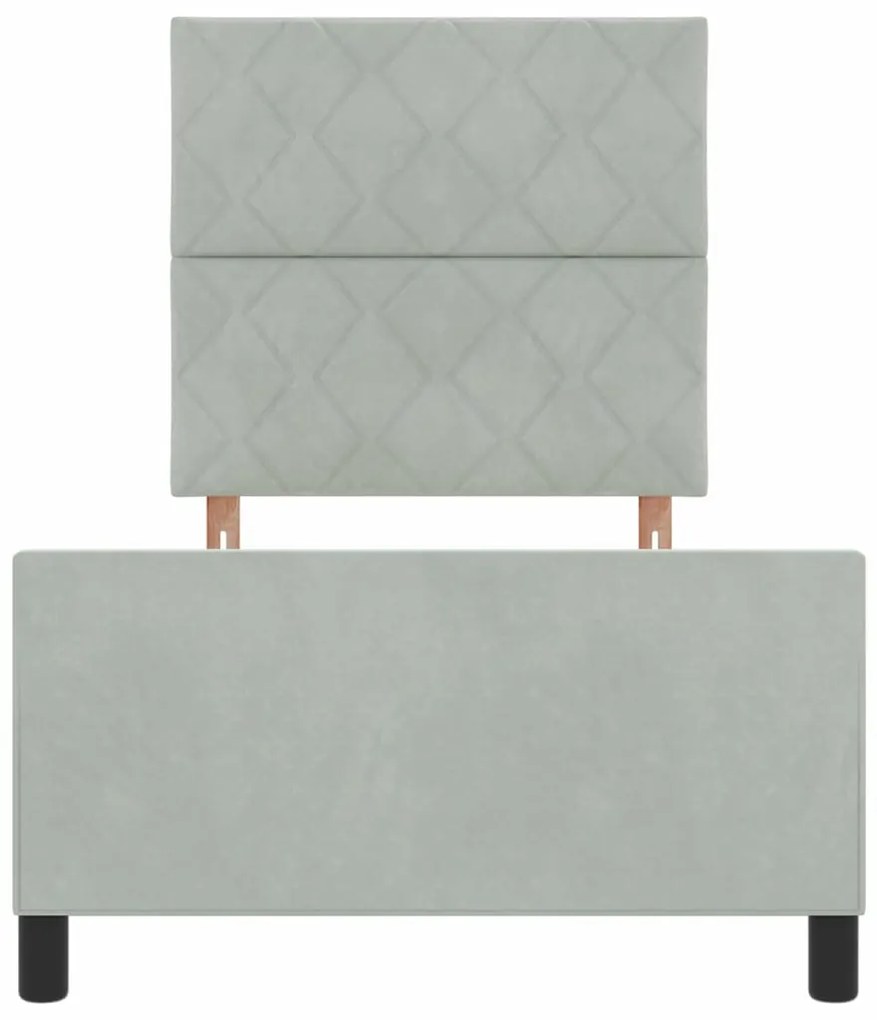 Cama vidaXL Cinza Claro 100x200 cm Veludo