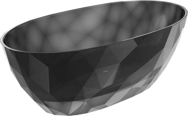 Mexen Orax banheira preta independente transparente 170 x 80 cm, tampa cromada - 58081708013