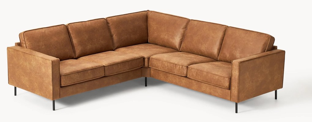 Sofá de canto em pele Hunter (4 lugares)