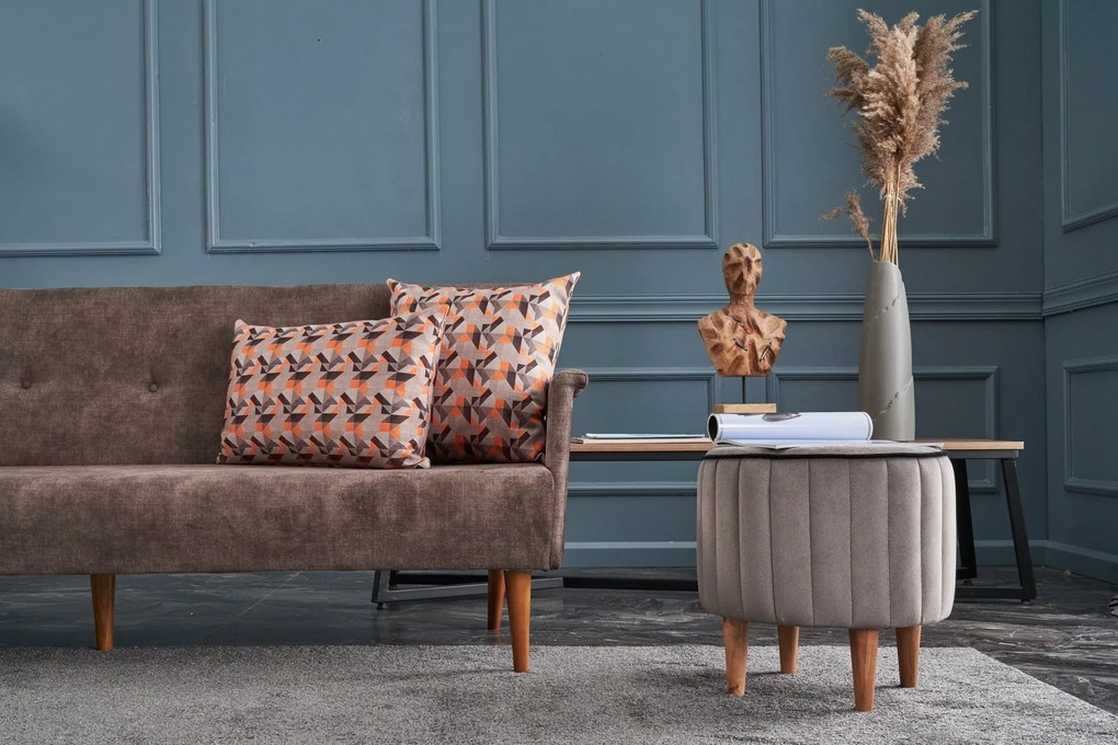 Pouffe Lindy – Cinzento – 40 cm x 40 cm x 40 cm